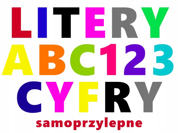 

Litery Samoprzylepne Naklejki Auto 5cm 10cm 15cm