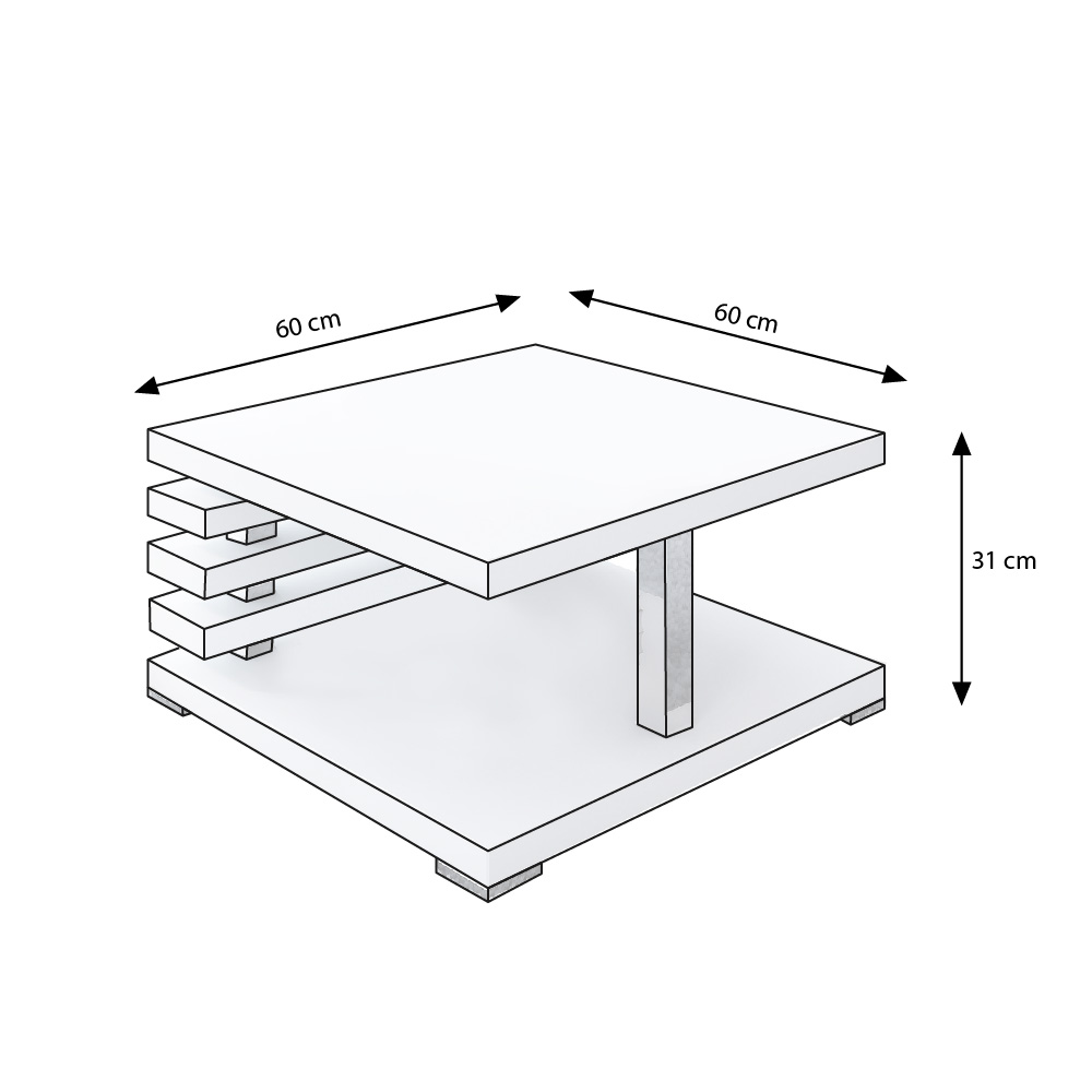 Stolik kawowy, ława NEMEZIS BIAŁY POŁYSK Kod producenta 5902928808841