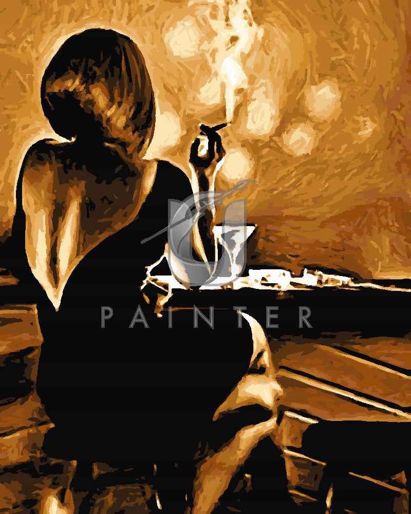Картина женщина с сигаретой
