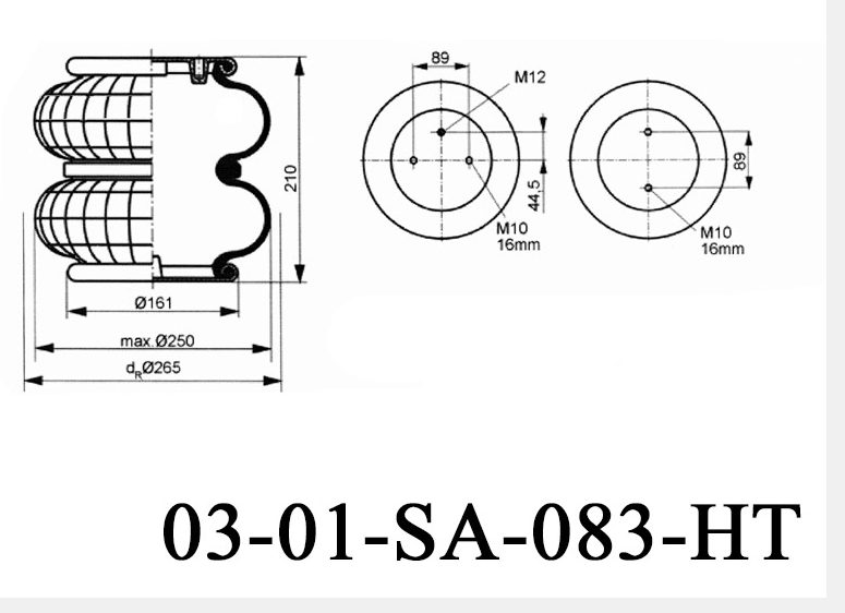 PODUSZKA ZAWIESZENIA SAF 2B12R3 KOMPLETNA HT Part number FD200 19 P04
