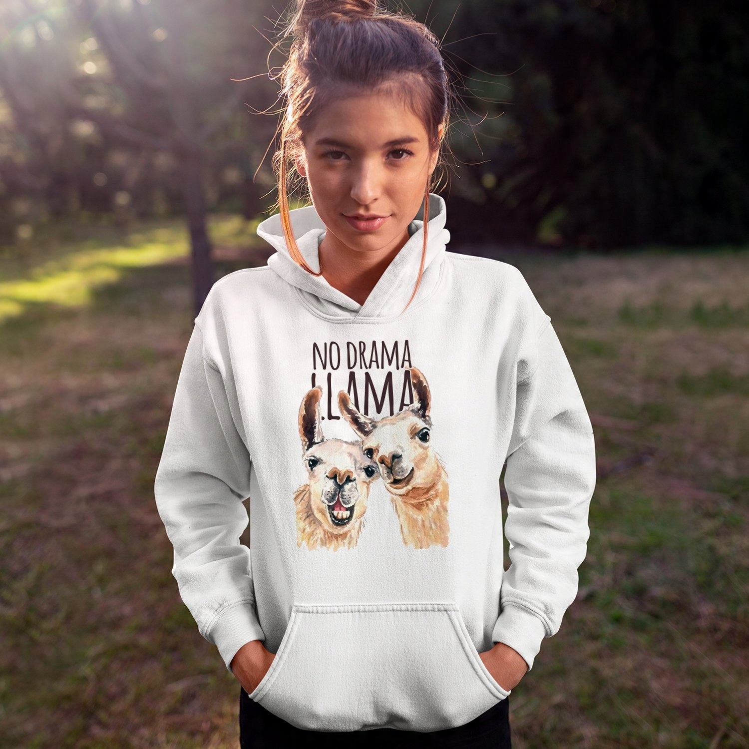 

Lama Bluza z kapturem Damska Grafika Napis - S