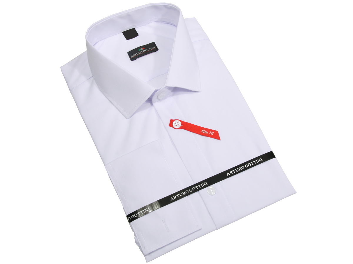 

Koszula Biała Gładka 43 176-182 Slim Fit