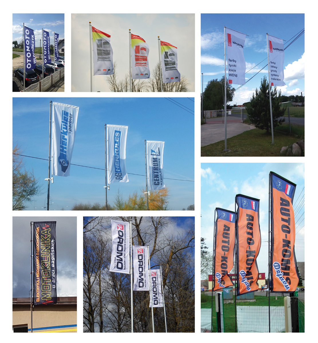 Flaga Reklamowa 100x350 cm Firmowa Nadruk Napis Logo + PROJEKT GRATIS Szerokość produktu 100 cm