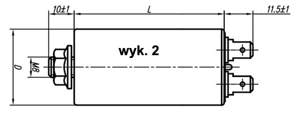 Kondensator rozruchowy, silnikow Miflex 45uF MKSP-5 Kod producenta 62235