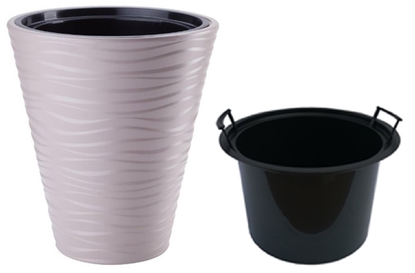 

Doniczka Sahara ŚR.40H44+WKŁAD Efekt 3D
