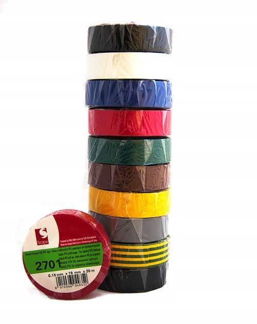 

Taśma izolacyjna Scapa 2701 Pcv 19mmx20m MIX 10szt