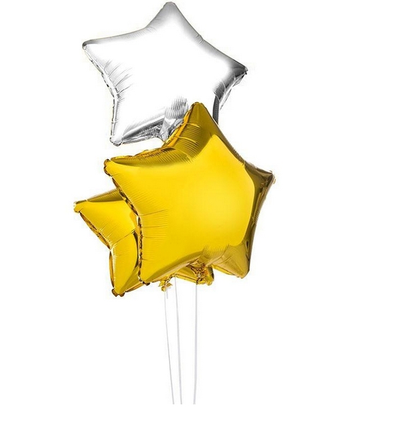 

Balony Gwiazdy Gwiazda 3 Szt Złote Srebrne 45 CM