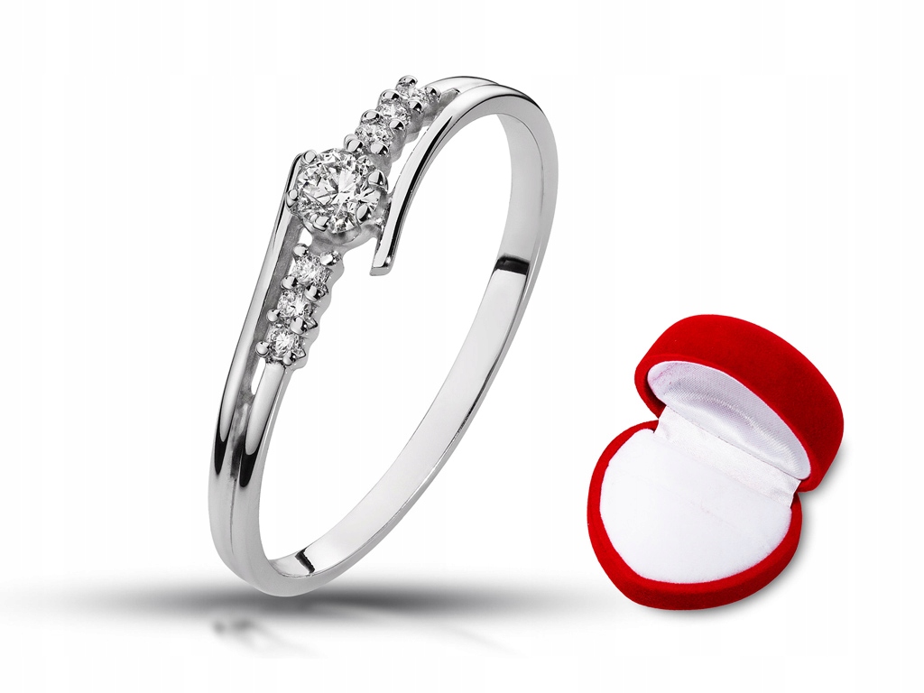 

-15% Złoty pierścionek z brylantami 0,12ct Si/G