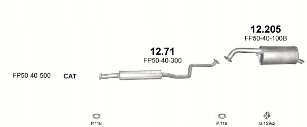 Tłumik końcowy Mazda Premacy 1 , 8 - 2 , 0 99 - 05r . Номер каталозі запчастини 12 . 205 foto 0