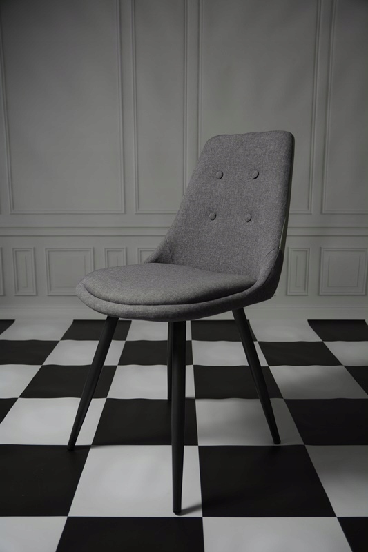 Krzesło Dankor Design MEZI jasny szary nogi grafit Szerokość mebla 46 cm