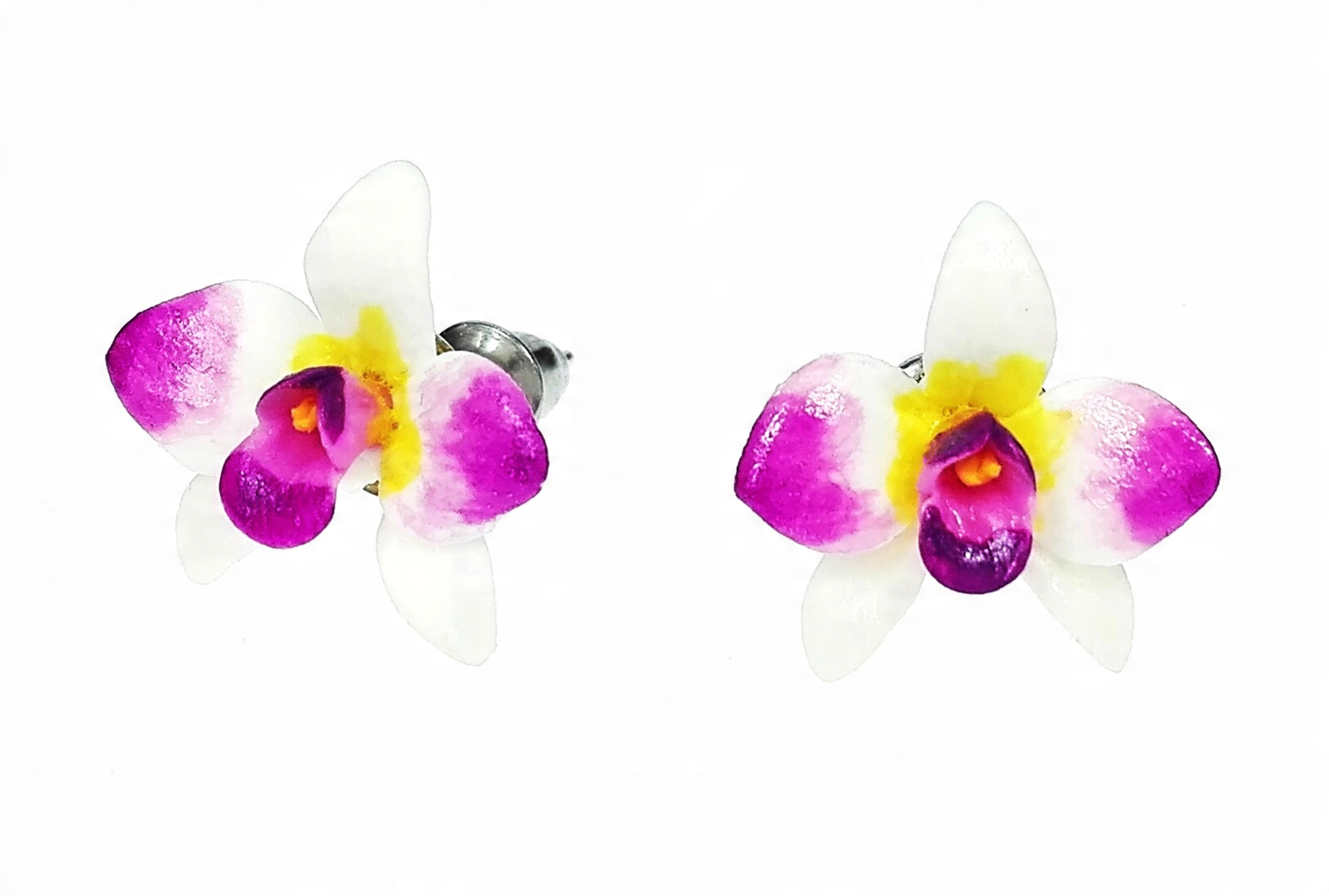 

Kolczyki kwiaty hand made orchidea kwiatuszek