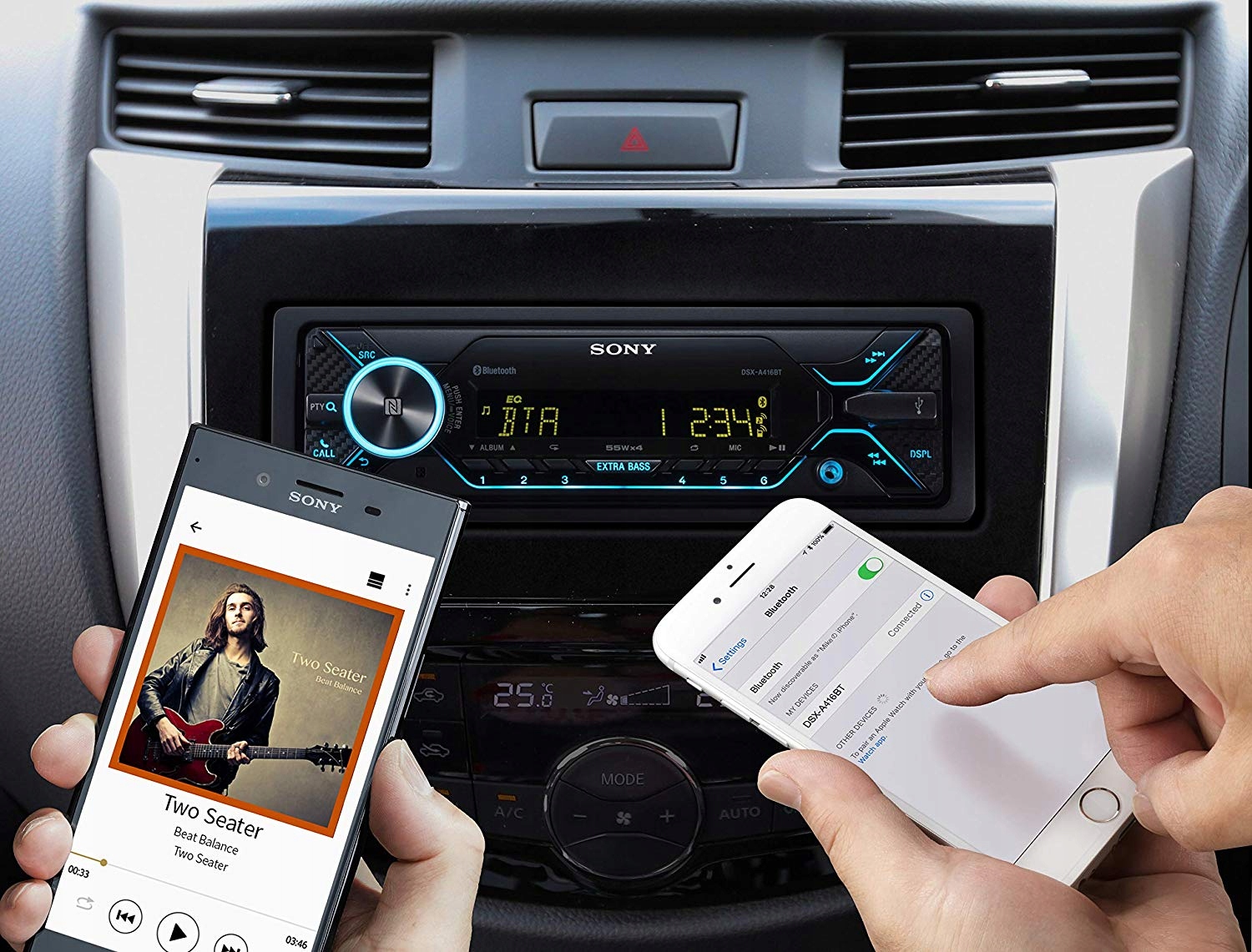 SONY DSX-A416BT RADIO BLUETOOTH TOYOTA AVENSIS T25 Rodzaje odtwarzanych nośników USB