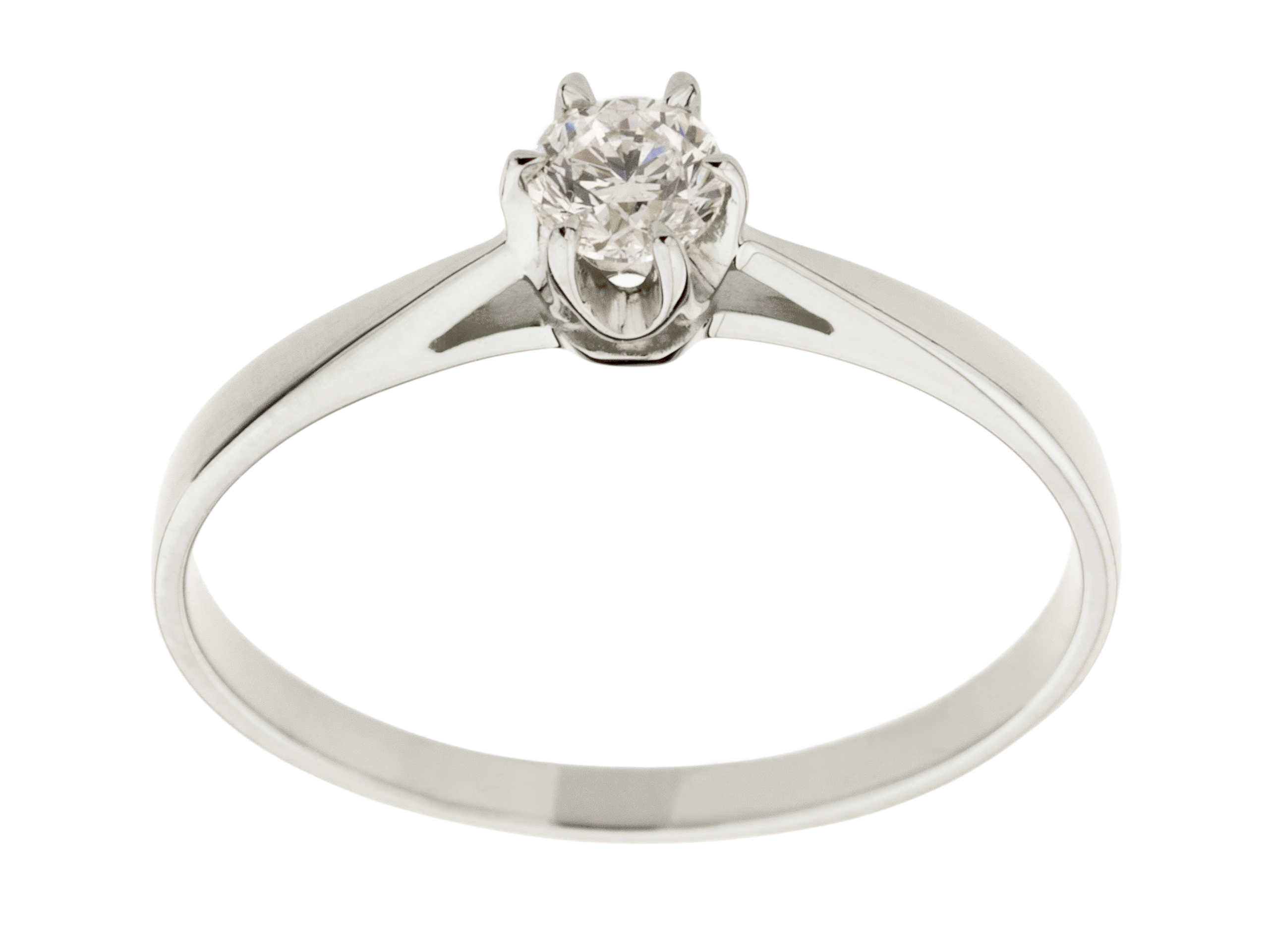 

Złoto Białe Pierścionek Zaręczynowy Brylant 0.18ct