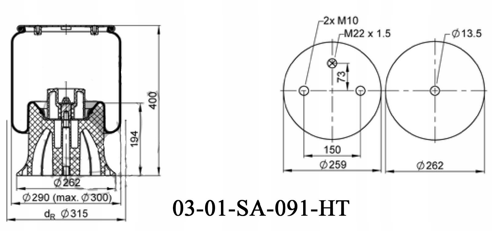 PODUSZKA ZAWIESZENIA 4157NP06 SAF SCHMITZ Part number 4157NP06