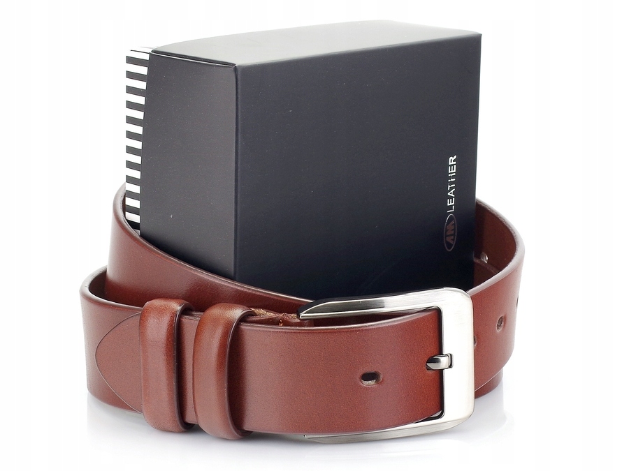 

Męski Pasek Skórzany 4cm Lux koniak