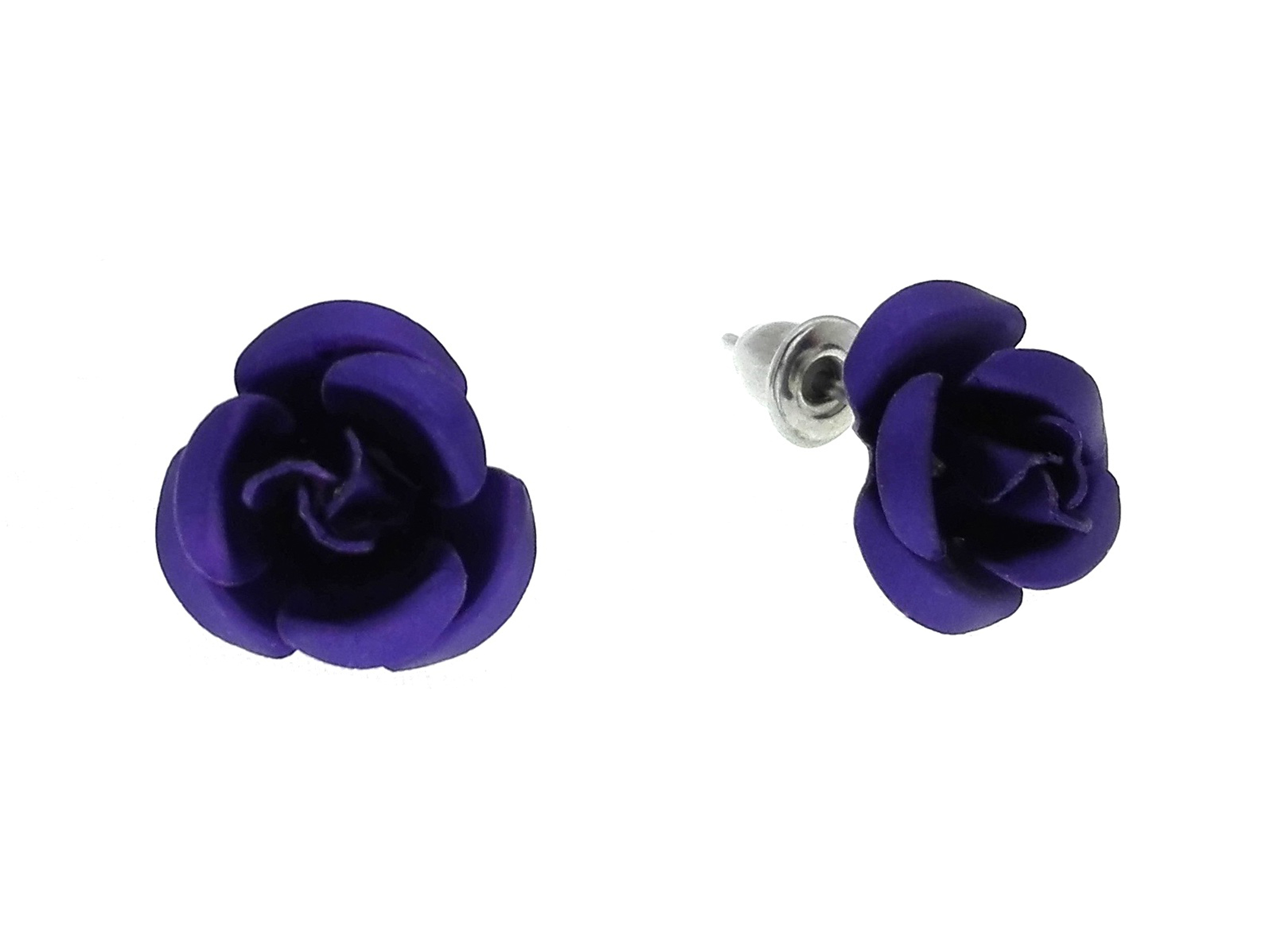 

K160-6 Kolczyki róże kwiaty rose fioletowy