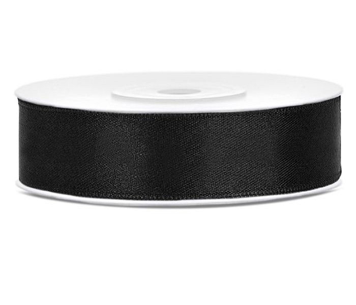 

Wstążka tasiemka satynowa czarna 12mm x 25m