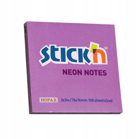 

Notes samoprzyl. 76x76 Stickin fioletowy neon