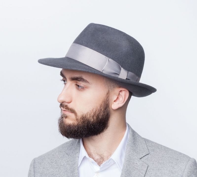 

Kapelusz męski fedora Bogart podszewka popiel 58