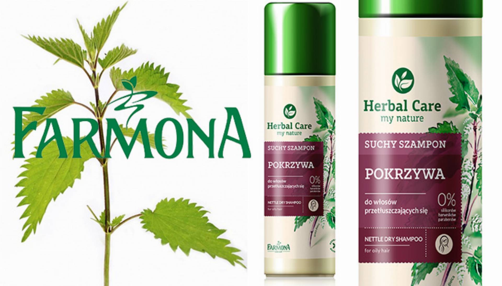 FARMONA HERBAL SUCHY SZAMPON POKRZYWA WŁ TŁUSTE Linia Styling