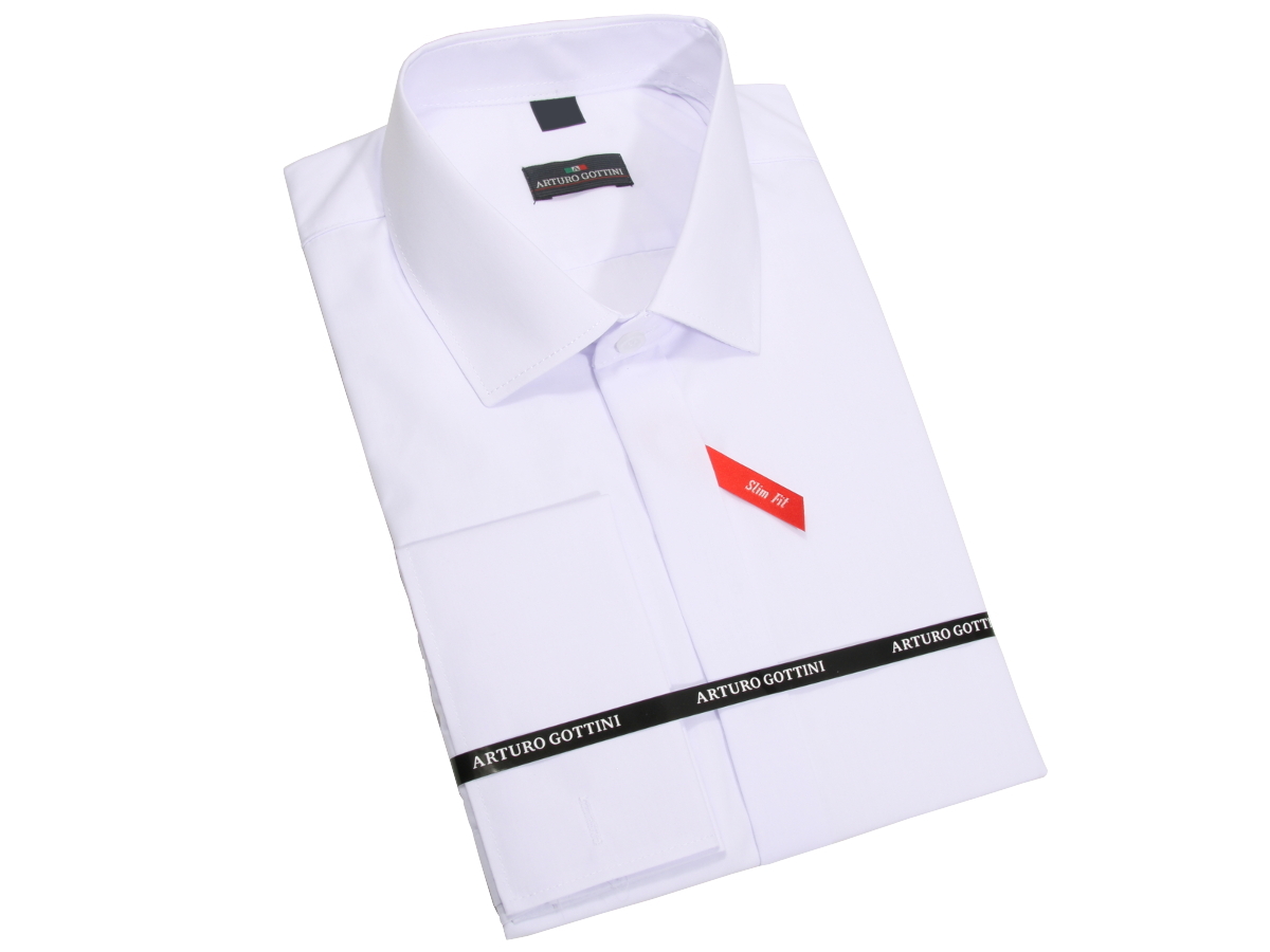 

Koszula Biała Gładka Na Spinki 46 170-176 Slim Fit