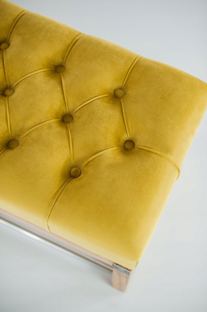 65 Producent Ławka Pikowana Zółty EMRA WOOD Montaż meble złożone