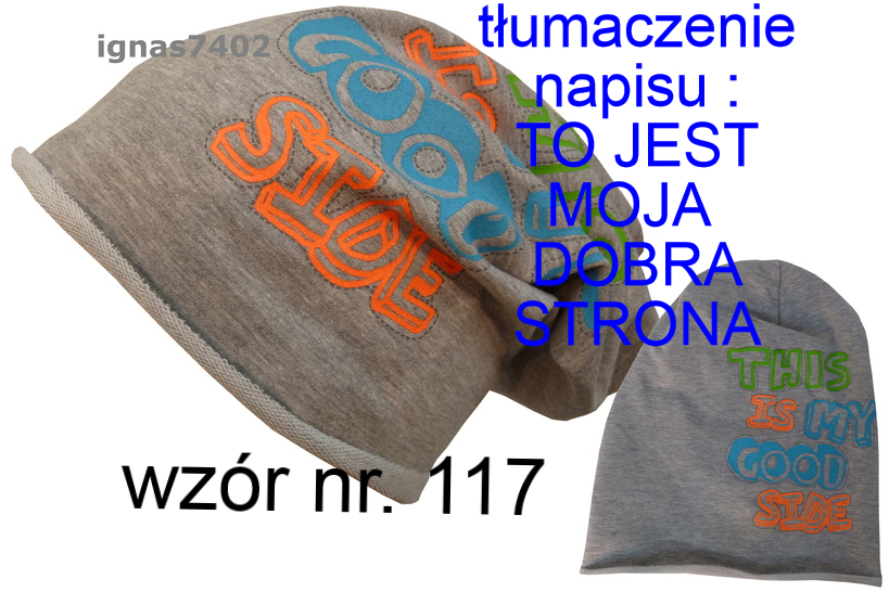 CZAPKA OCZY ANGRY KRASNAL BEANIE JESIEŃ r 48 - 52 Materiał dominujący bawełna