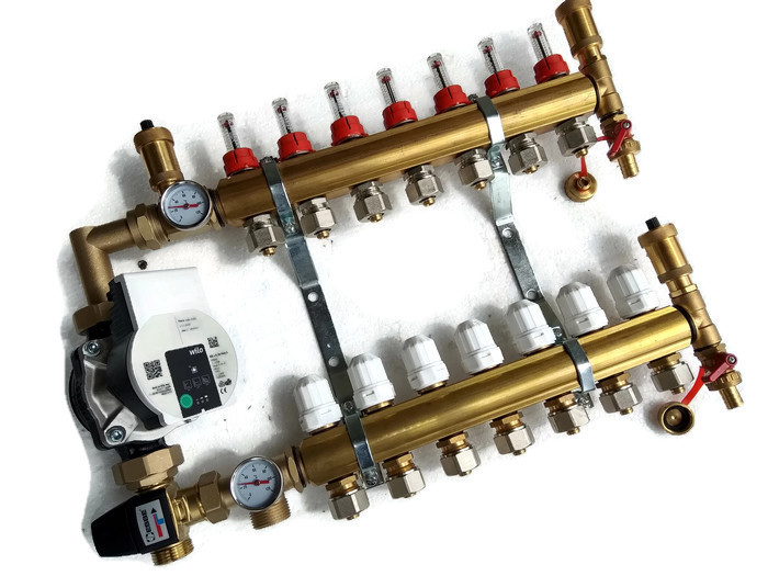 Rozdělovač 5 okruhů s čerpací skupinou pro podlahovku!!