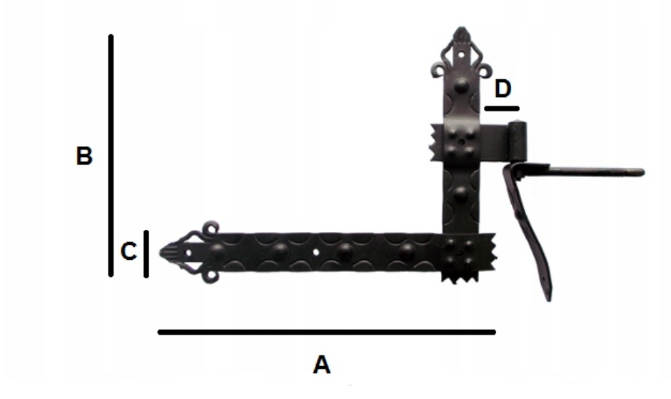 ZAWIAS GARAŻOWY PASOWY KĄTOWY KUTY RETRO 80 KPL Kod producenta 80CM