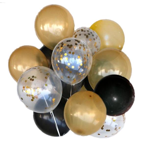 

Balony MIX Clear złote Konfetti Czarne Złote 21