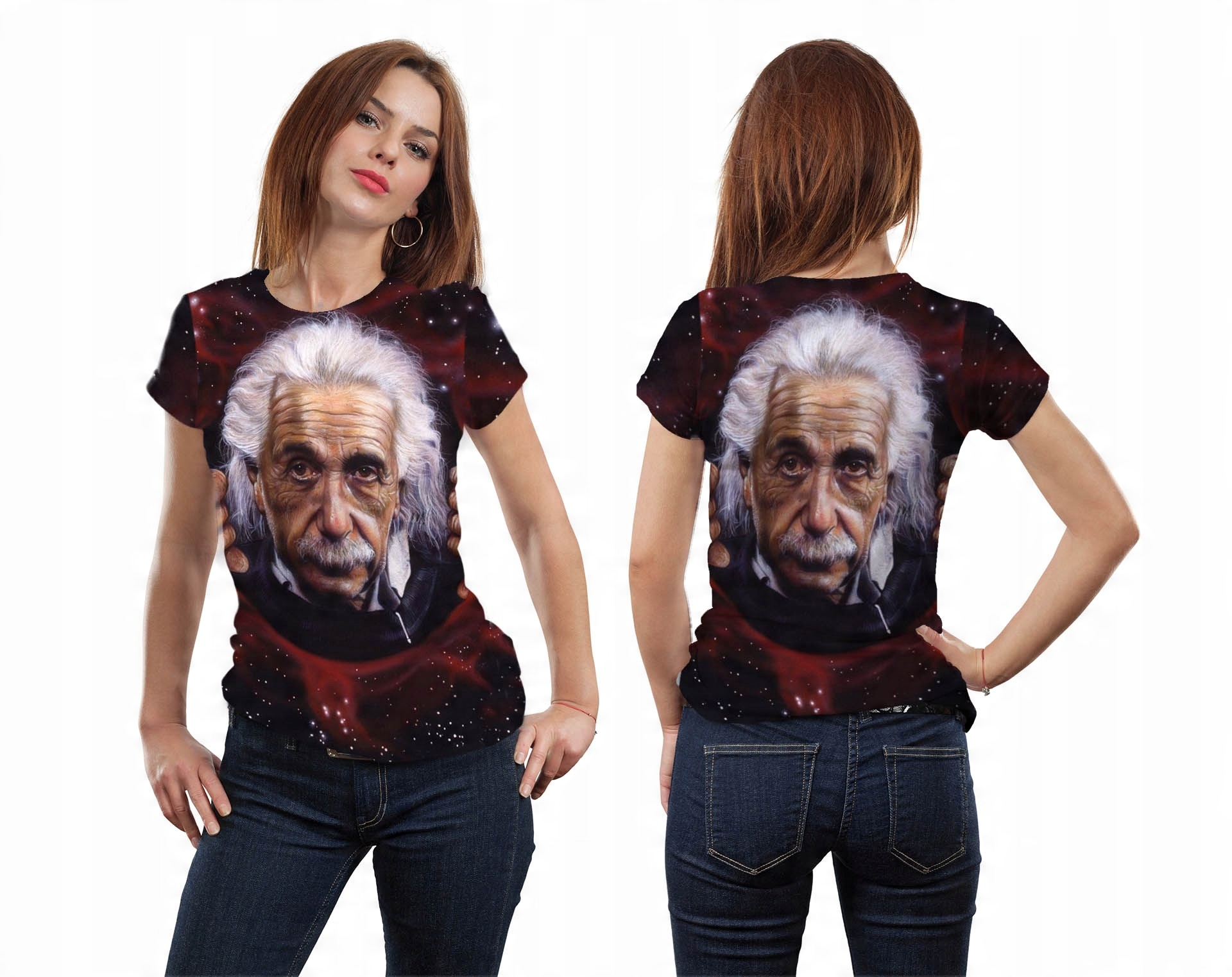 

Koszulka Full Print T-shirt Einstein L Nadruk 3D