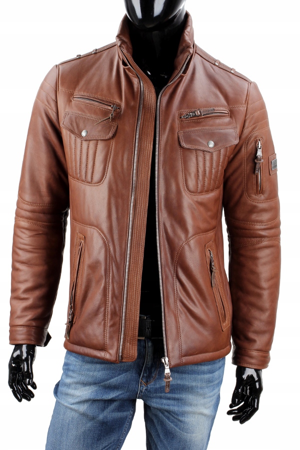 Kurtka Skórzana Ocieplana Męska DORJAN PTR216 XXL Rozmiar XXL