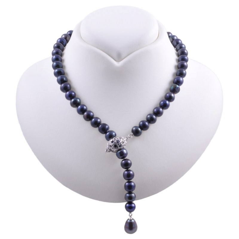 Umělecký Stříbrný Perlový Náhrdelník S Přívěskem