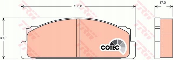 Колодки гальмівне TRW FIAT 124 127 128 131 Перед Сторона кабіни перед foto 0