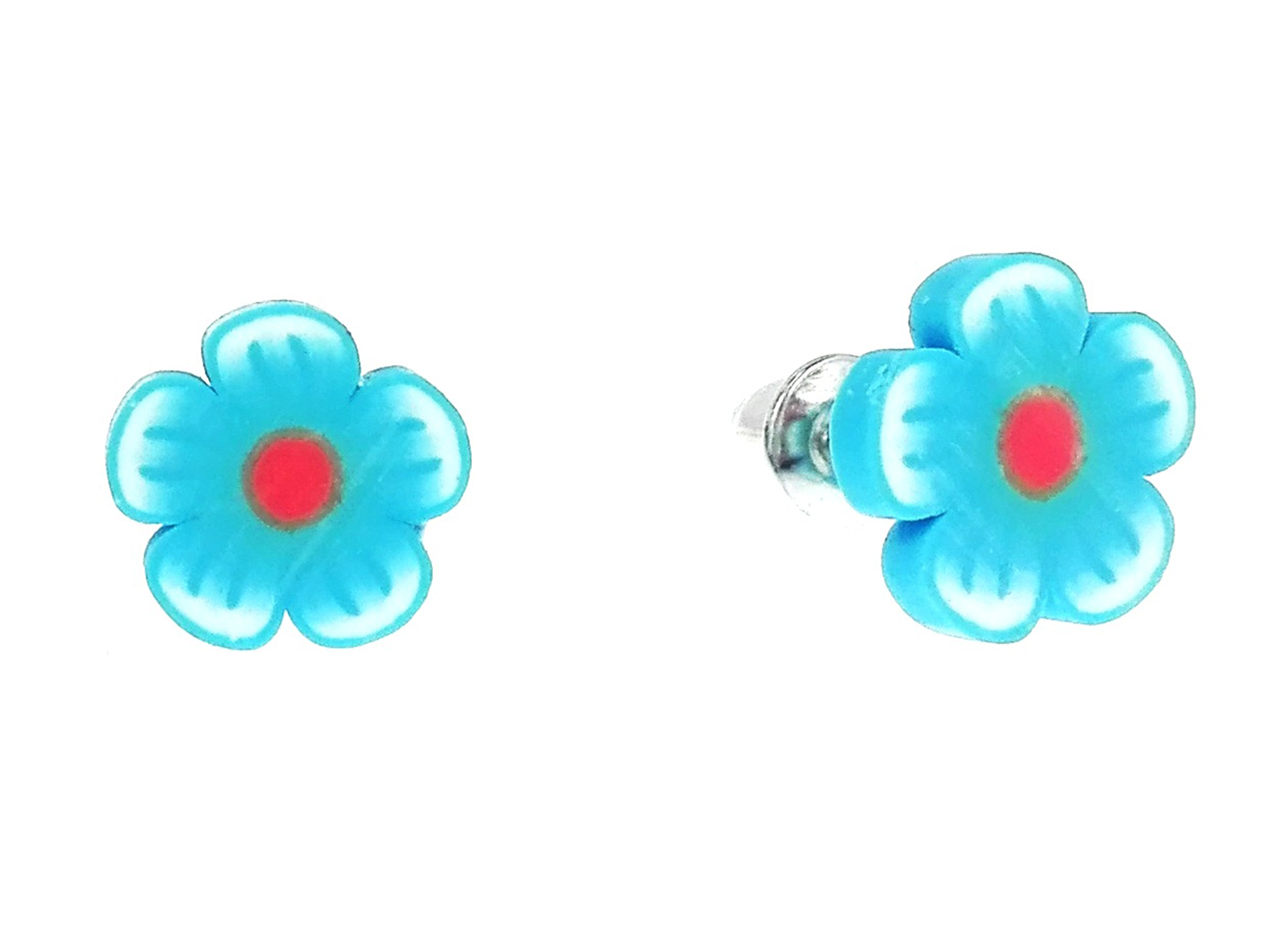 

Kolczyki kwiaty kwiatuszki niebieskie flowers