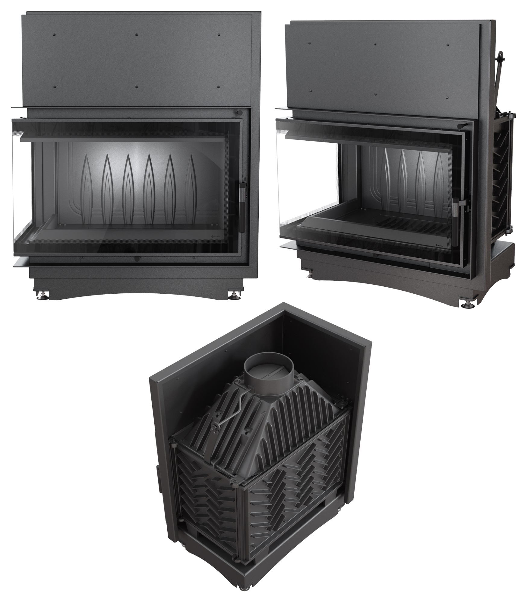 WKŁAD kominkowy OLIWIA 18 DECO lewy BS dolot fi100 Marka Kratki