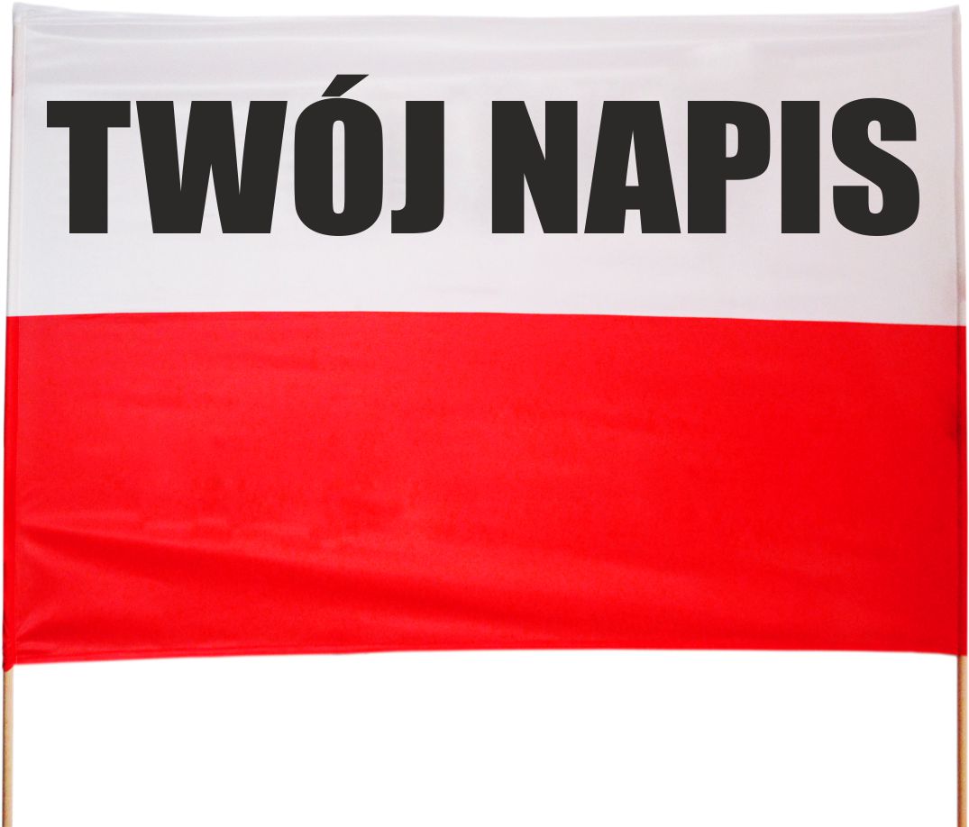Флаг Польши с надписью 200х100 см, любой бп