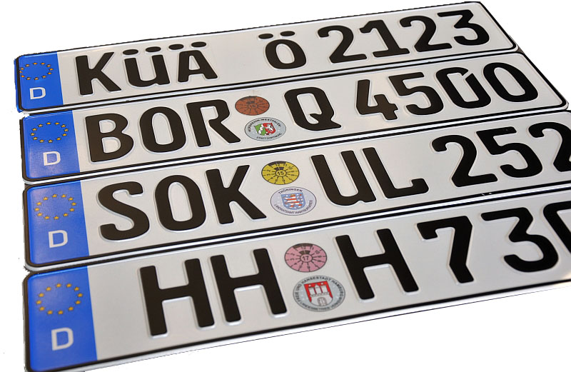 Немецкие номерные знаки, наклейки, комплект. EAN (GTIN) 3800249202442