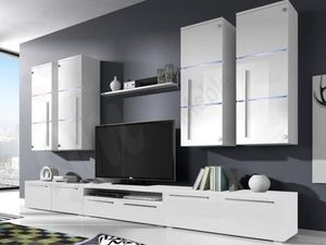 Meblościanka BARI -POŁYSK+ LED Wysoki POŁYSK Kolor frontów nie dotyczy