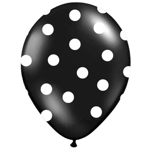 

Balony w kropki Czarne W Białe Kropki