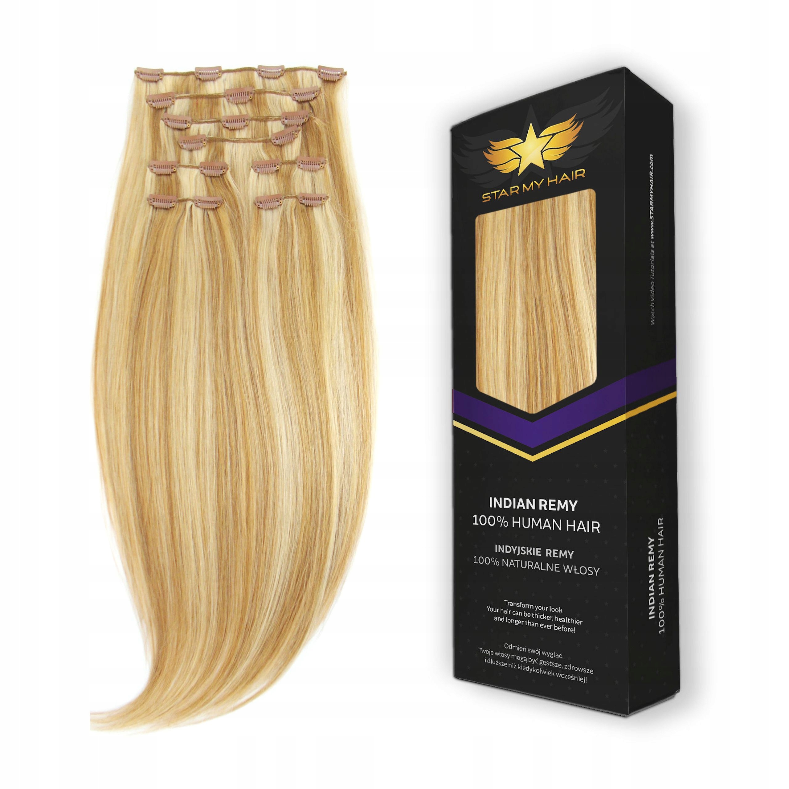 

Doczepiane Włosy Naturalne 60 65 cm 130 g 8 taśm