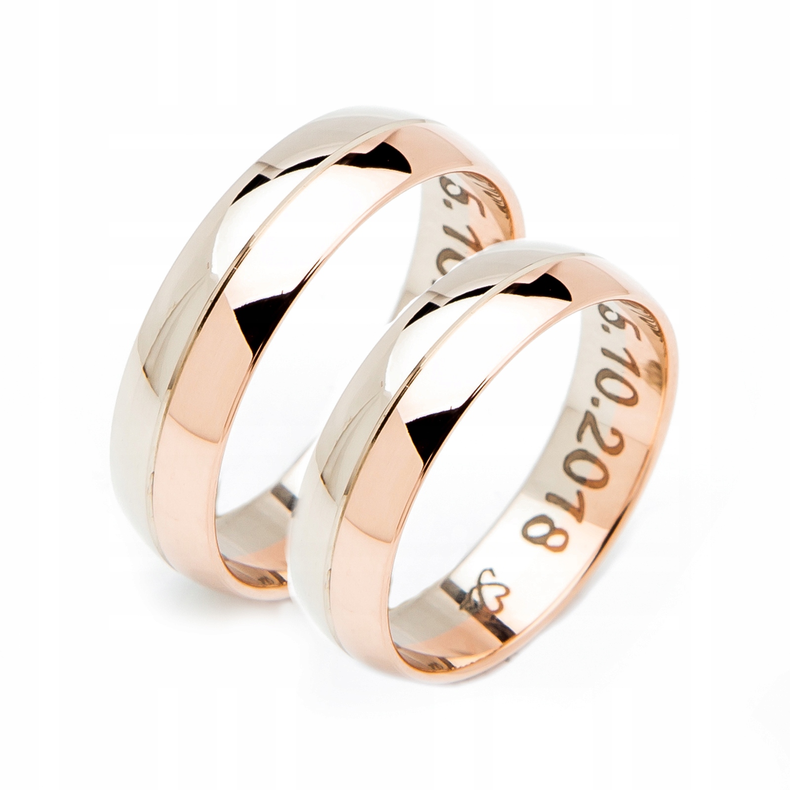 Zlaté Prsteny Růžovo-bílé 14K 5mm id A-202
