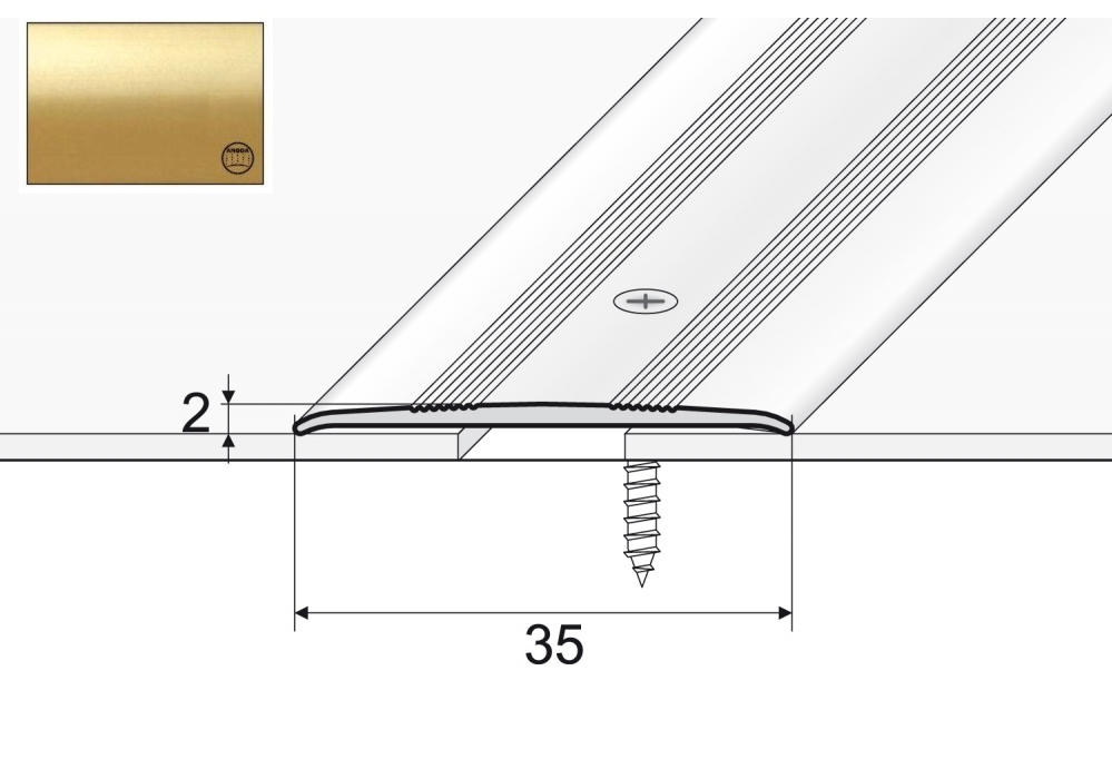 

Listwa łączeniowa A08 do wykładzin 93cm Złoto