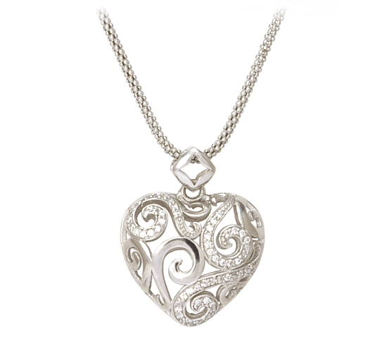 SREBRNY ROD. wisiorek SERCE + łańcuszek, NASZYJNIK Kolekcja Jubiler Czerwień