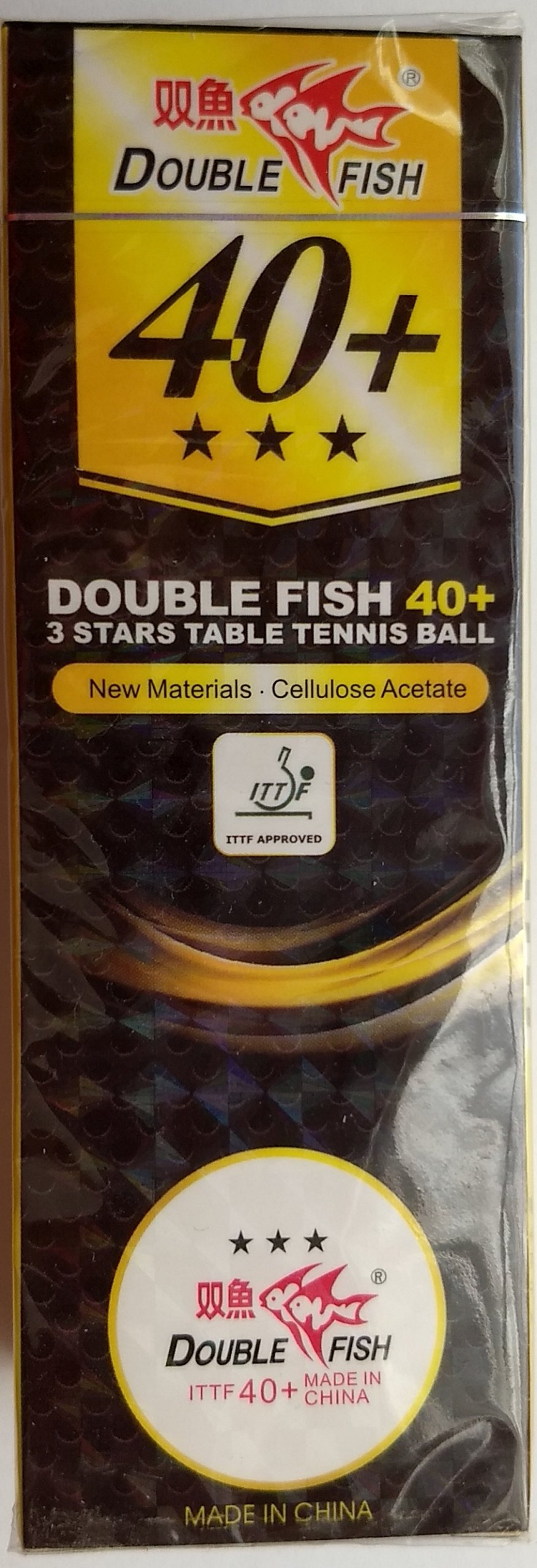 Двойные рыбные шарики 3 * ITTF пластик 40+ возможность