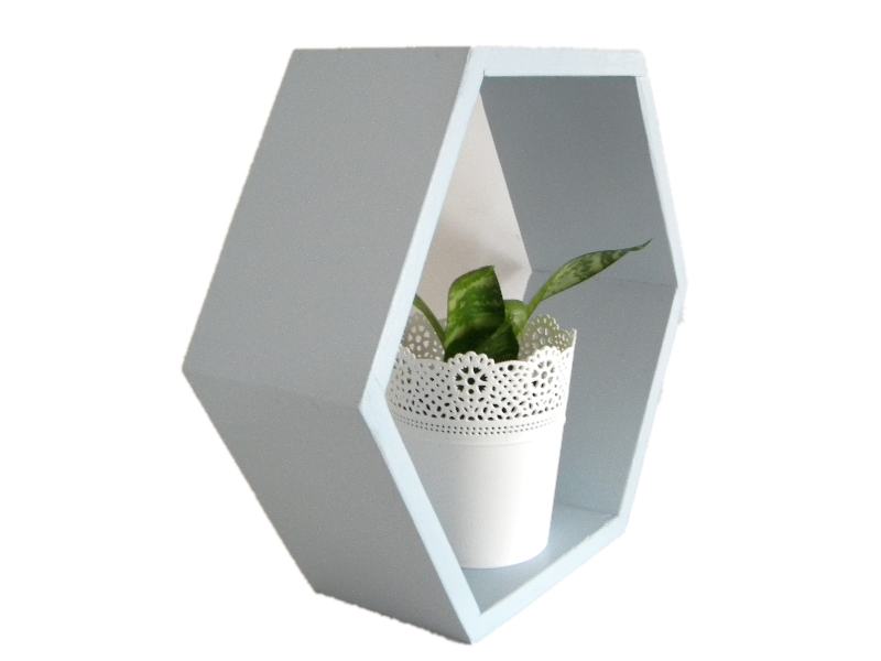 DREWNIANA PÓŁKA PLASTER MIODU HEXAGON SZARY GREY Marka Inny producent