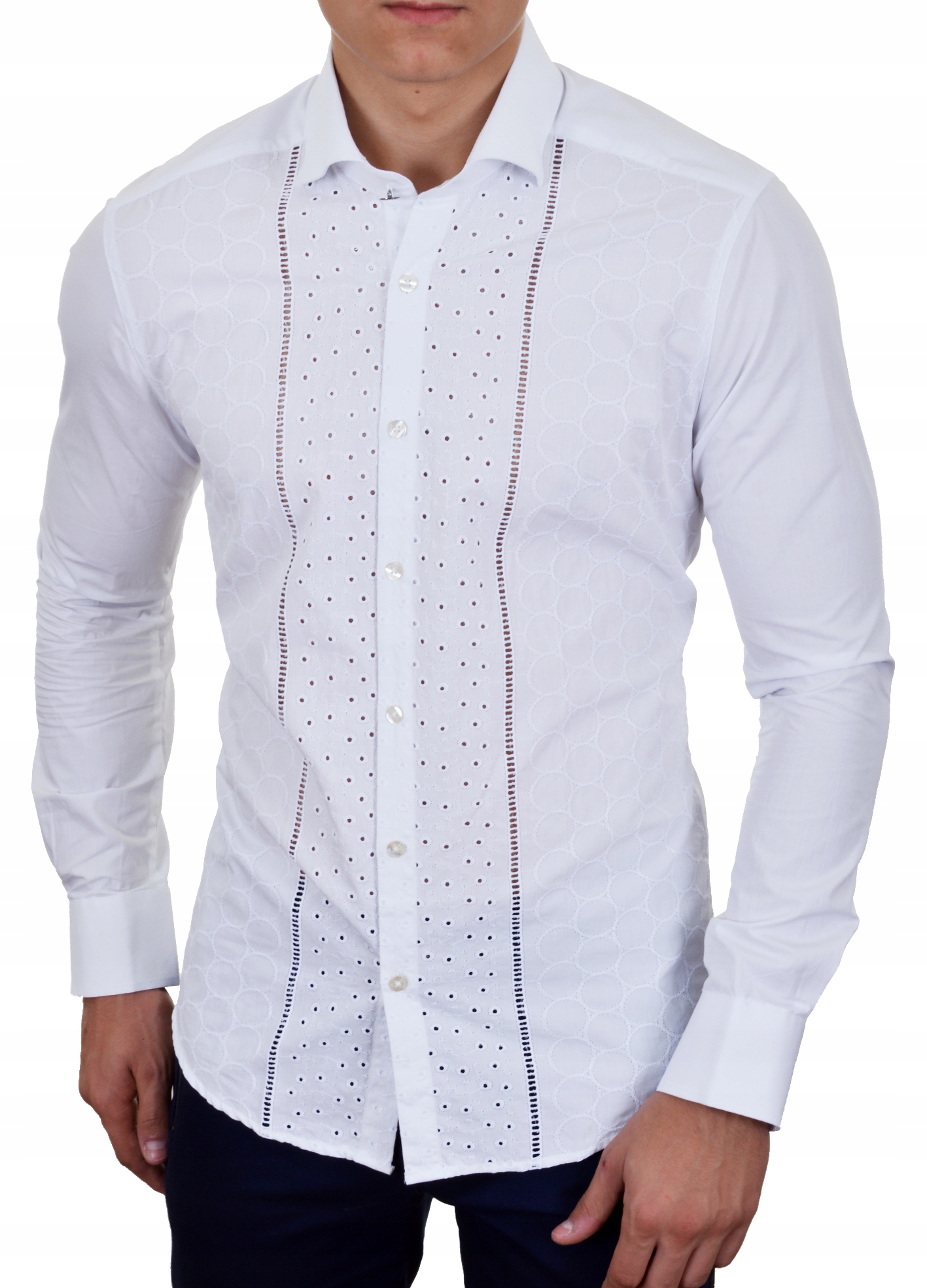 Pánská Elegantní košile Mondo Ažurová bílá New