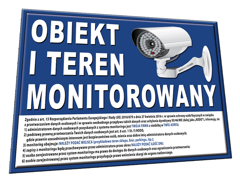 

Tablica Obiekt Monitorowany 30x25 Rodo numer dom