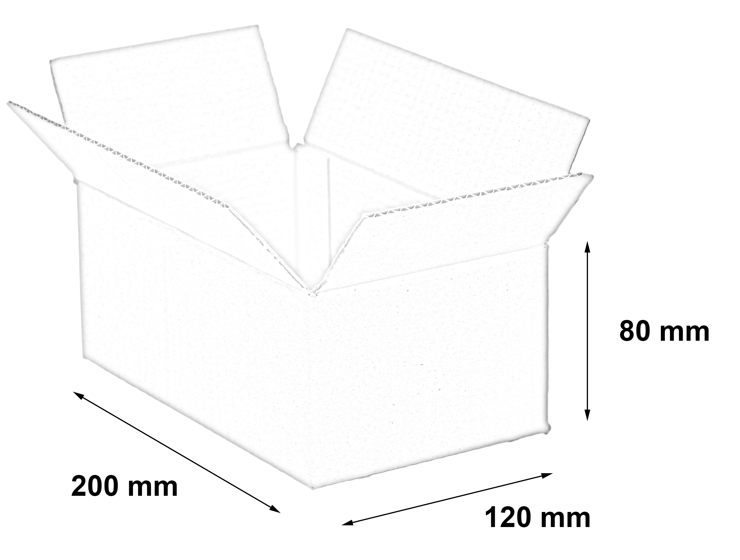 KARTON 200x120x80 mm PUDEŁKO KLAPOWE 400g 40 szt Wysokość zewnętrzna 8 cm