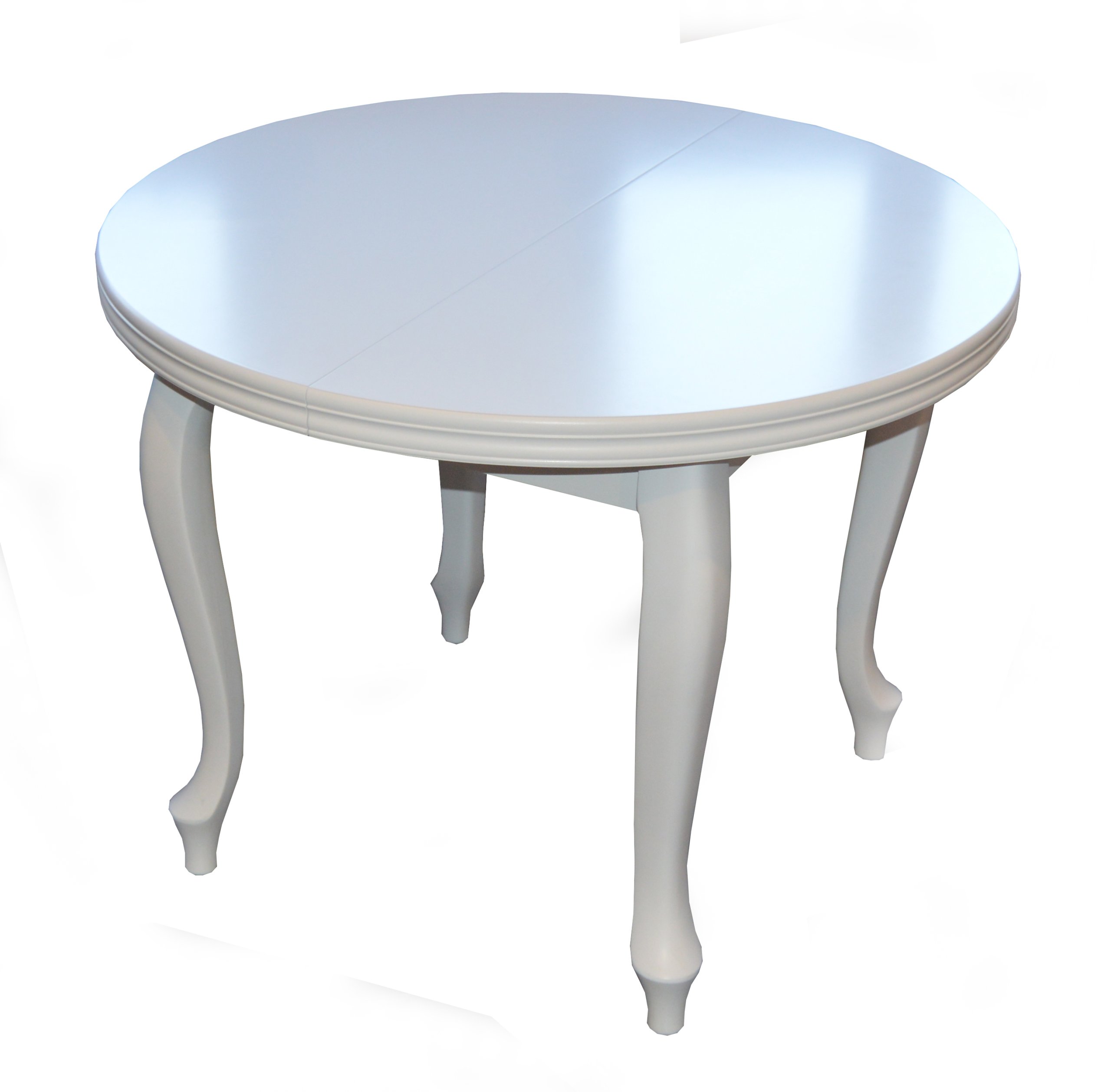 Biely okrúhly stôl rozkładan 110+2x50/210 MONEDERO